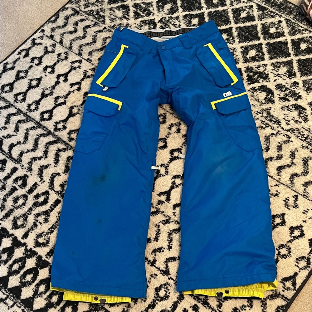 DC Kids Blue and Yellow Snow Pants
